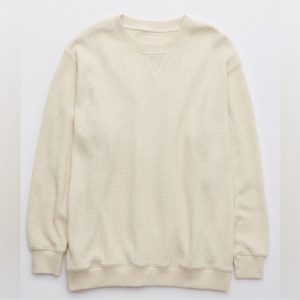 Aerie Waffle Crewneck Sweater